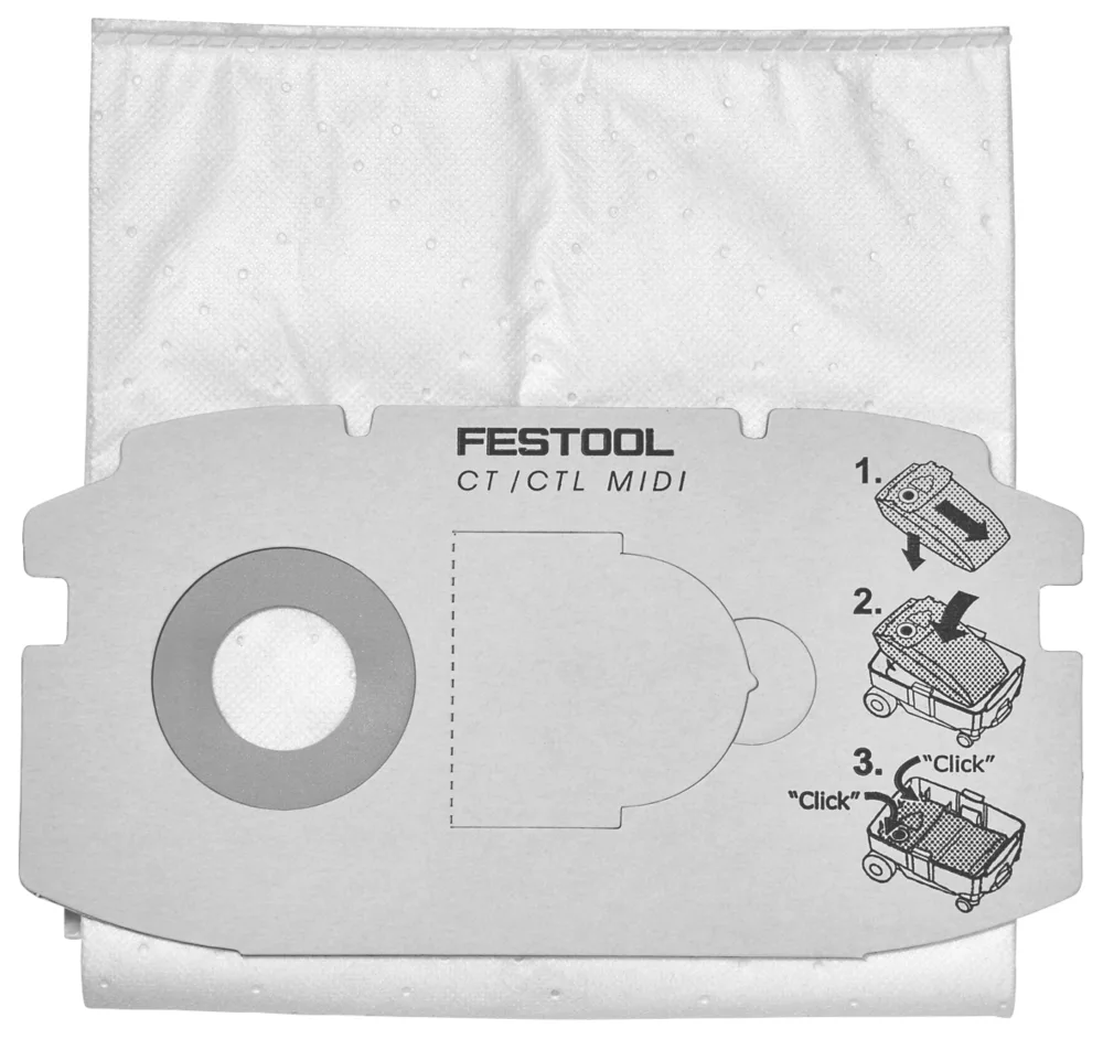Festool CTL Midi Self-Clean Extractor Filter Bags 5 Pack 3 Festool CTL Midi Self-Clean Extractor Filter Bags 5 Pack