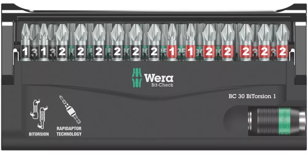 Wera Bit-Check 1/4" Hex Shank Mixed BiTorsion Screwdriver Bit Set 30 Pieces 5 Wera Bit-Check 1/4" Hex Shank Mixed BiTorsion Screwdriver Bit Set 30 Pieces - Image 3
