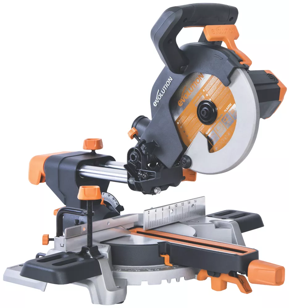 Evolution R210SMS 210mm Electric Single-Bevel Sliding Multi Material Sliding Mitre Saw 220-240V 3 Evolution R210SMS 210mm Electric Single-Bevel Sliding Multi Material Sliding Mitre Saw 220-240V