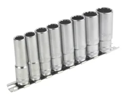 Magnusson 3/8" Drive Deep Socket Rail 8 Pieces