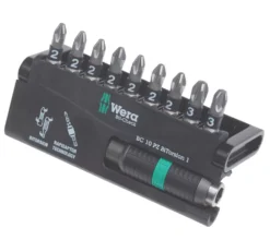 Wera Bit-Check 1/4" Hex Shank PZ BiTorsion Tough Screwdriver Bit Set 10 Pieces