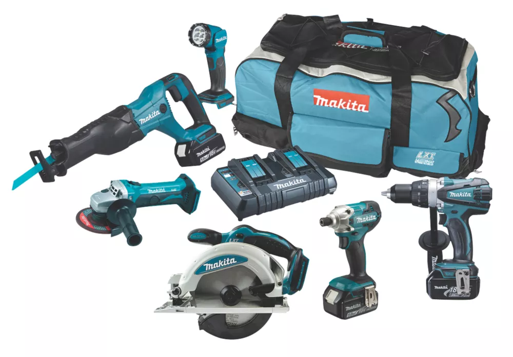 Makita DLX6117TX1 18V 3 X 5.0Ah Li-Ion LXT Cordless 6-Piece Kit 3 Makita DLX6117TX1 18V 3 X 5.0Ah Li-Ion LXT Cordless 6-Piece Kit