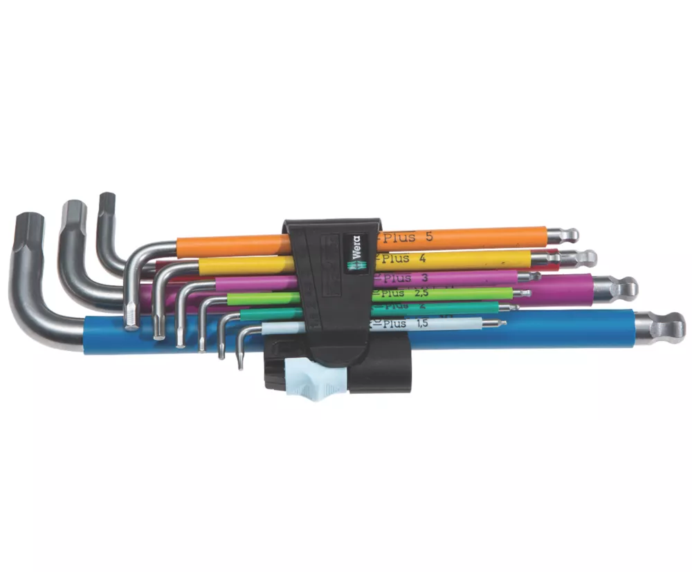 Wera L-Keys Metric Multicolour Stainless Steel Hex-Plus Set 9 Pieces 3 Wera L-Keys Metric Multicolour Stainless Steel Hex-Plus Set 9 Pieces
