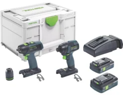 Festool 577245 18V 2 X 4Ah Li-Ion Airstream Li-High Power Brushless Cordless Twin Pack