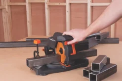 Evolution R210CMS 210mm Electric Single-Bevel Multi Material Compound Mitre Saw 110V -Premium Tools 4235P A6