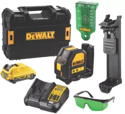 DeWalt DCE088D1G 12V 1 X 2.0Ah Li-Ion XR Green Self-Levelling Cross-Line Laser Level -Premium Tools 5930K A2