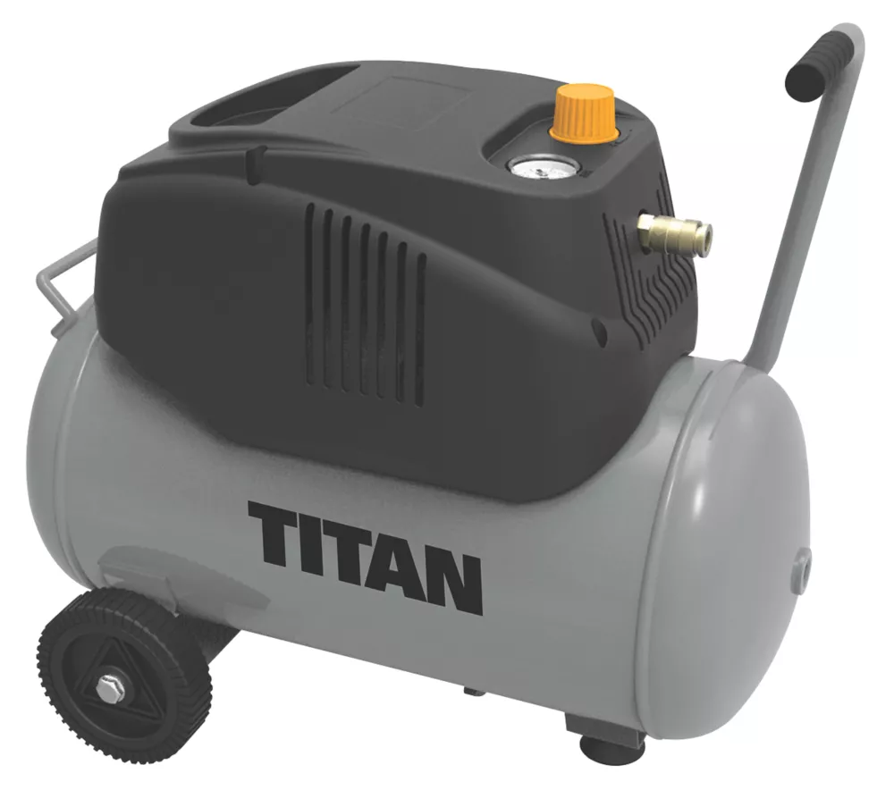 Refurb Titan TTB797CPR 24Ltr Electric Oil-Free Air Compressor With 5 Piece Accessory Kit 220-240V
