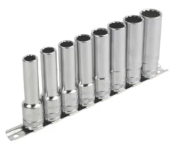 Magnusson 1/2" Drive Deep Socket Rail 8 Pieces