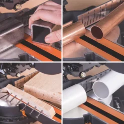 Evolution R210SMS-300+ 210mm Electric Single-Bevel Sliding Multi Material Sliding Mitre Saw 220-240V -Premium Tools 844HG A4