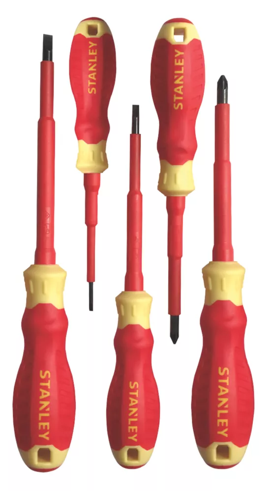 Stanley Mixed VDE Screwdriver Set 5 Piece Set 3 Stanley Mixed VDE Screwdriver Set 5 Piece Set