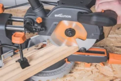 Evolution R185SMS 185mm Electric Single-Bevel Sliding Multi Material Sliding Mitre Saw 110V -Premium Tools 889GF A2