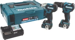 Makita CLX205AJ 10.8V 2 X 2.0Ah Li-Ion CXT Brushless Cordless Combi Drill & Impact Driver Twin Kit